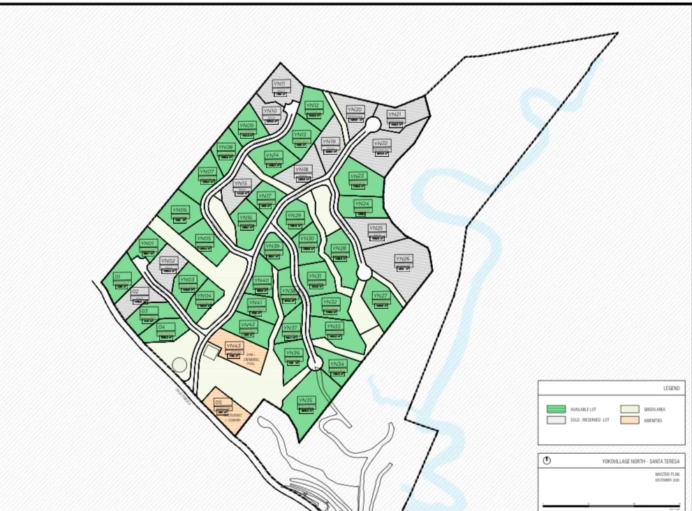 Site plan of Yoko North with 42 lots