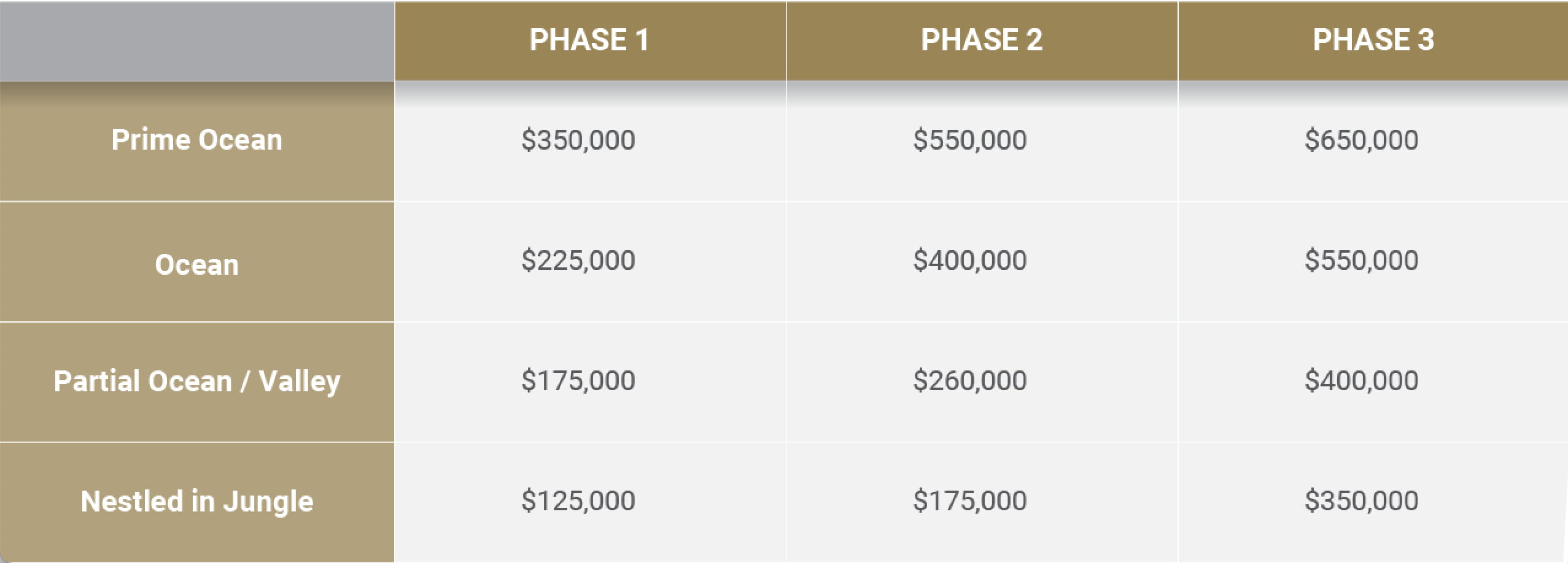 Projections for Yoko at Playa Carmen. Future phases subject to change.