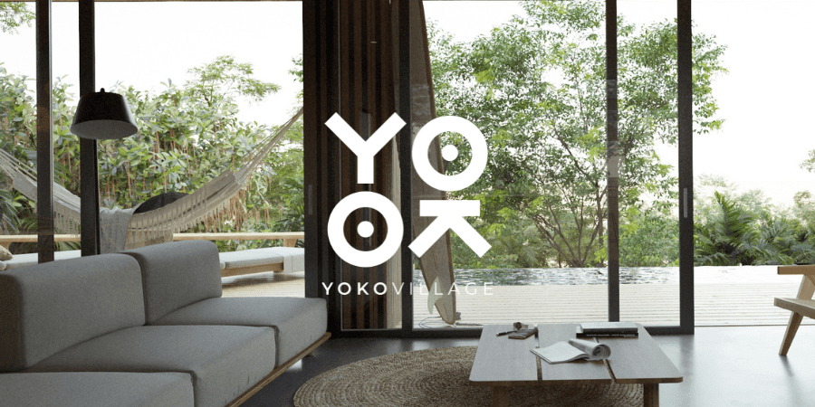 YokoVillage interior design for houses in Santa Teresa - living room and balcony view