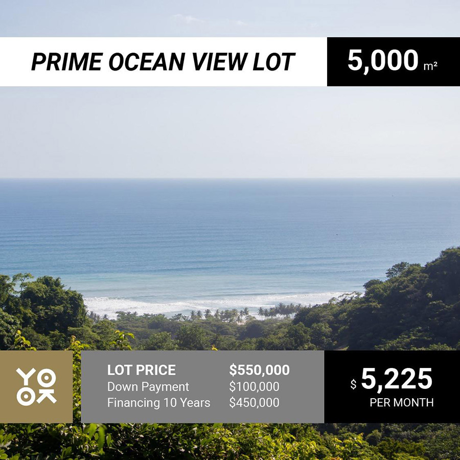 Price Ocean view lot Yoko Santa Teresa Costa Rica